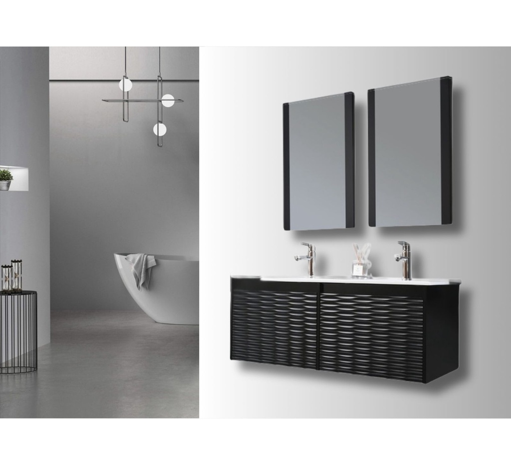 MEUBLE SALLE DE BAIN DOUBLE VASQUE - MARIA1-NOIR