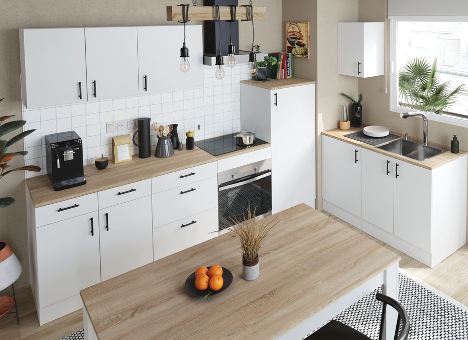 CUISINE - MEUBLE BAS - SOUS EVIER - 80CM - KIRAKIT