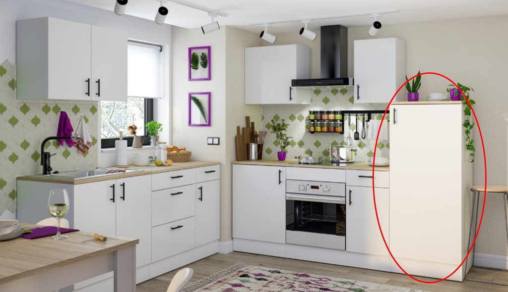 CUISINE - MEUBLE COLONNE - 1 PORTE - 60CM - KIRAKIT