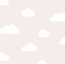 Papier peint - Nuages - 53 cm x 10,05 m - rose pastel
