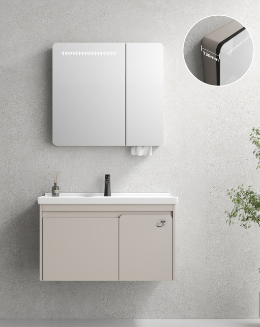 MEUBLE SALLE DE BAIN SIMPLE VASQUE AVEC MIROIR LED - FUTARI80