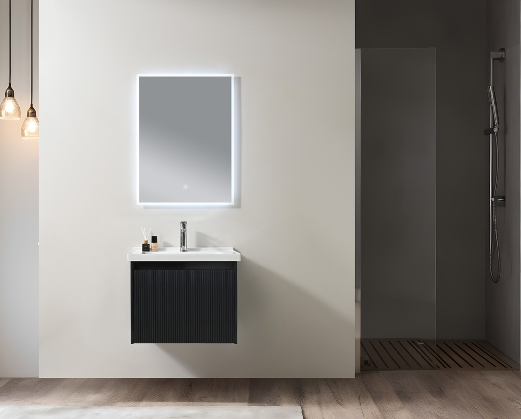 MEUBLE SALLE DE BAIN SIMPLE VASQUE -  RADON gris foncé