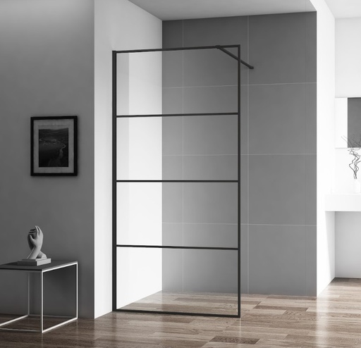 [OBT-3713-2B_1.4X1.95] PAROI DE DOUCHE noir sérigraphié GULFA-140