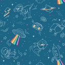 Papier peint - Space Kids - 53 cm x 10,05 m - bleu