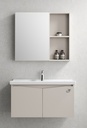 MEUBLE SALLE DE BAIN SIMPLE VASQUE AVEC MIROIR - SOULOU80