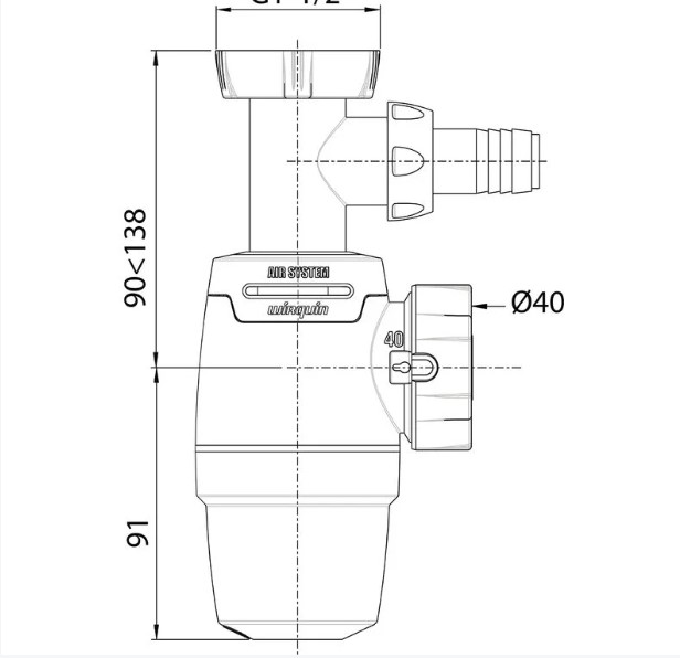 SIPHON EVIER AVEC PRISE MACHINE A LAVER NEO-EV