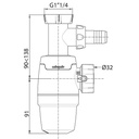 SIPHON LAVABO AVEC PRISE MACHINE A LAVER NEO-LAV