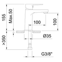MITIGEUR LAVABO 100 MM GO! 2
