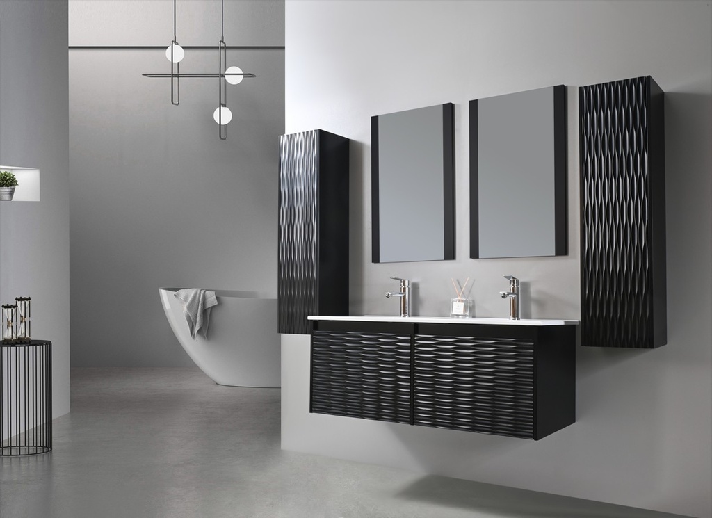 MEUBLE SALLE DE BAIN DOUBLE VASQUE - MARIA1-NOIR