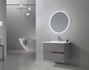 MEUBLE SALLE DE BAIN SIMPLE VASQUE AVEC MIROIR LED - GRIS - BRAD