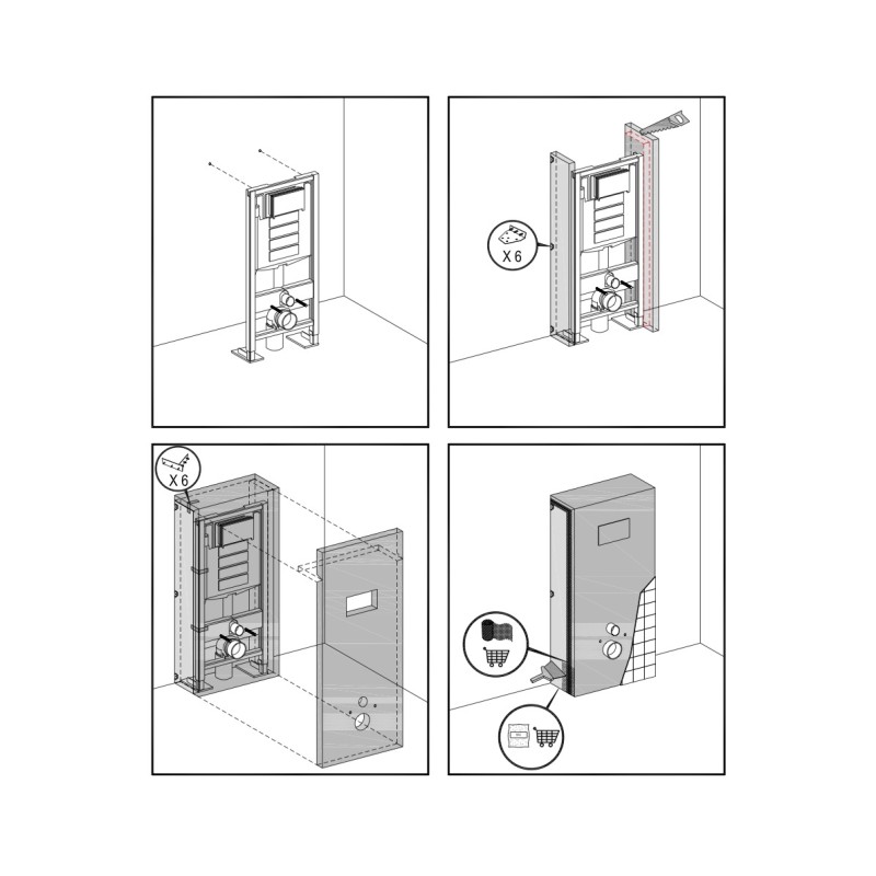 HABILLAGE POUR BATI-SUPPORT WC - MAKU