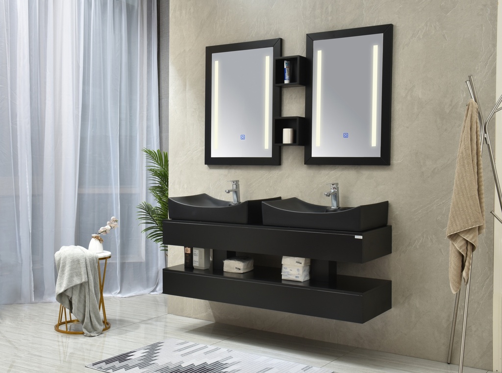 [SP-5745BD] MEUBLE SALLE DE BAIN DOUBLE VASQUE AVEC DOUBLE MIROIR LED - SUKARI