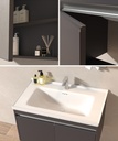 MEUBLE SALLE DE BAIN SIMPLE VASQUE AVEC MIROIR LED - CHANAZ-GRIS-80