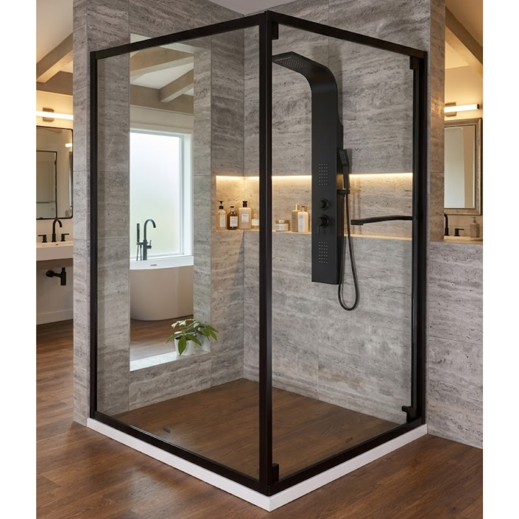 CABINE DE DOUCHE noir NUSHIN 90x100