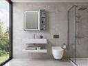 [SP-8399BW] MEUBLE SALLE DE BAIN SIMPLE VASQUE AVEC MIROIR LED - KARA