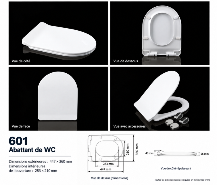 Pack WC AZURITE sortie horizontale blanc