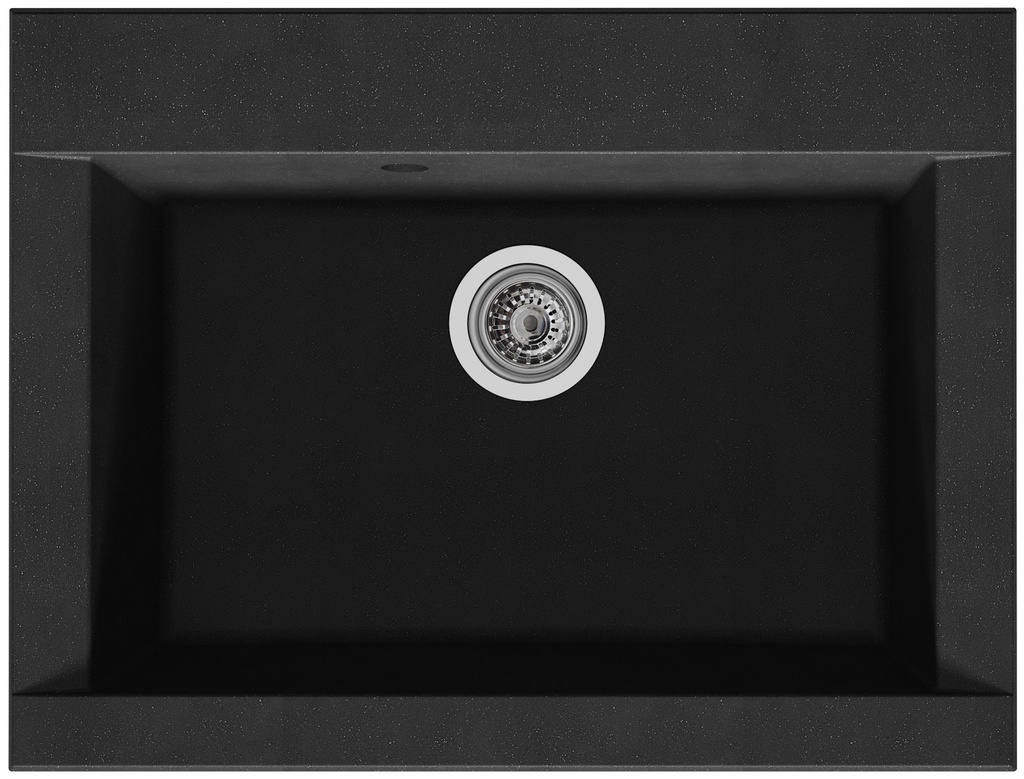 EVIER à encastrer HEXO-SMC-NOIR - 1 BAC - noir pailleté