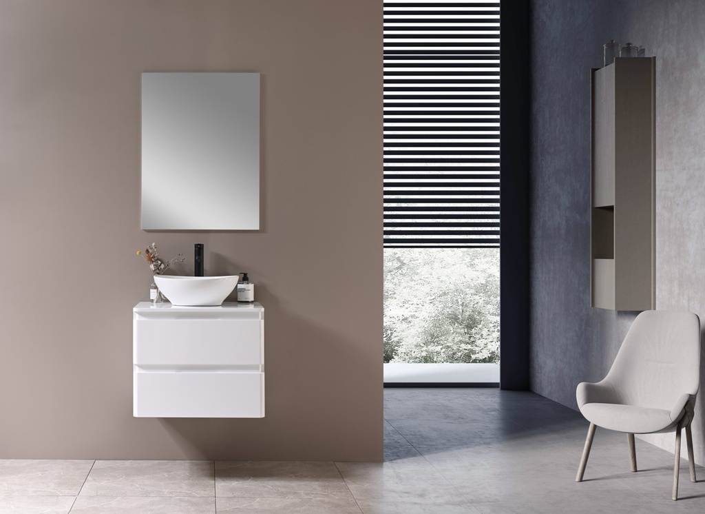 MEUBLE SALLE DE BAINS AVEC MIROIR ARGENTÉ MEUDON / SP5321W