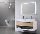 MEUBLE SALLE DE BAIN DOUBLE VASQUE AVEC MIROIR LED - ARUFU