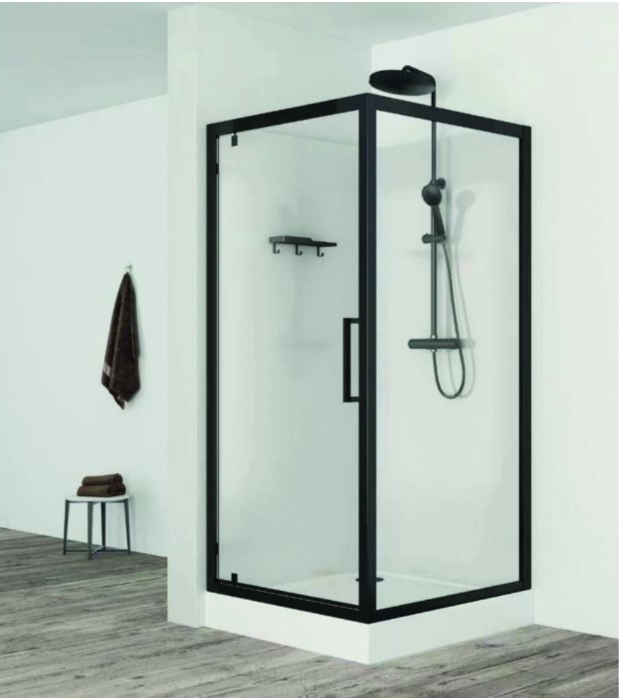 CABINE DE DOUCHE noir sérigraphié 100x100 BIBI