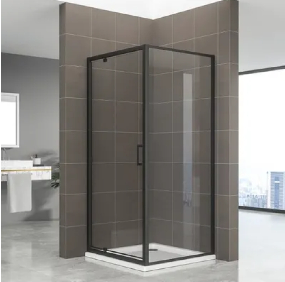 CABINE DE DOUCHE noir sérigraphié 80x80 PAKI