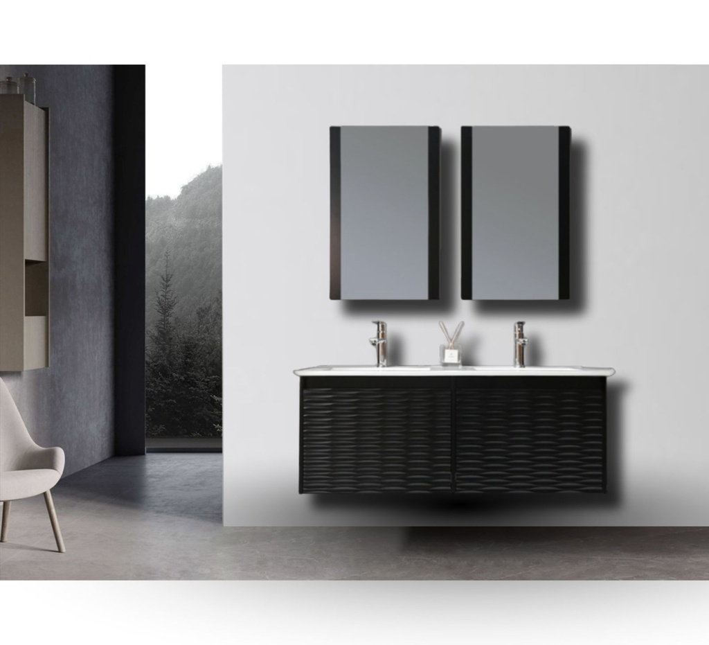 MEUBLE SALLE DE BAIN DOUBLE VASQUE - MARIA1-NOIR