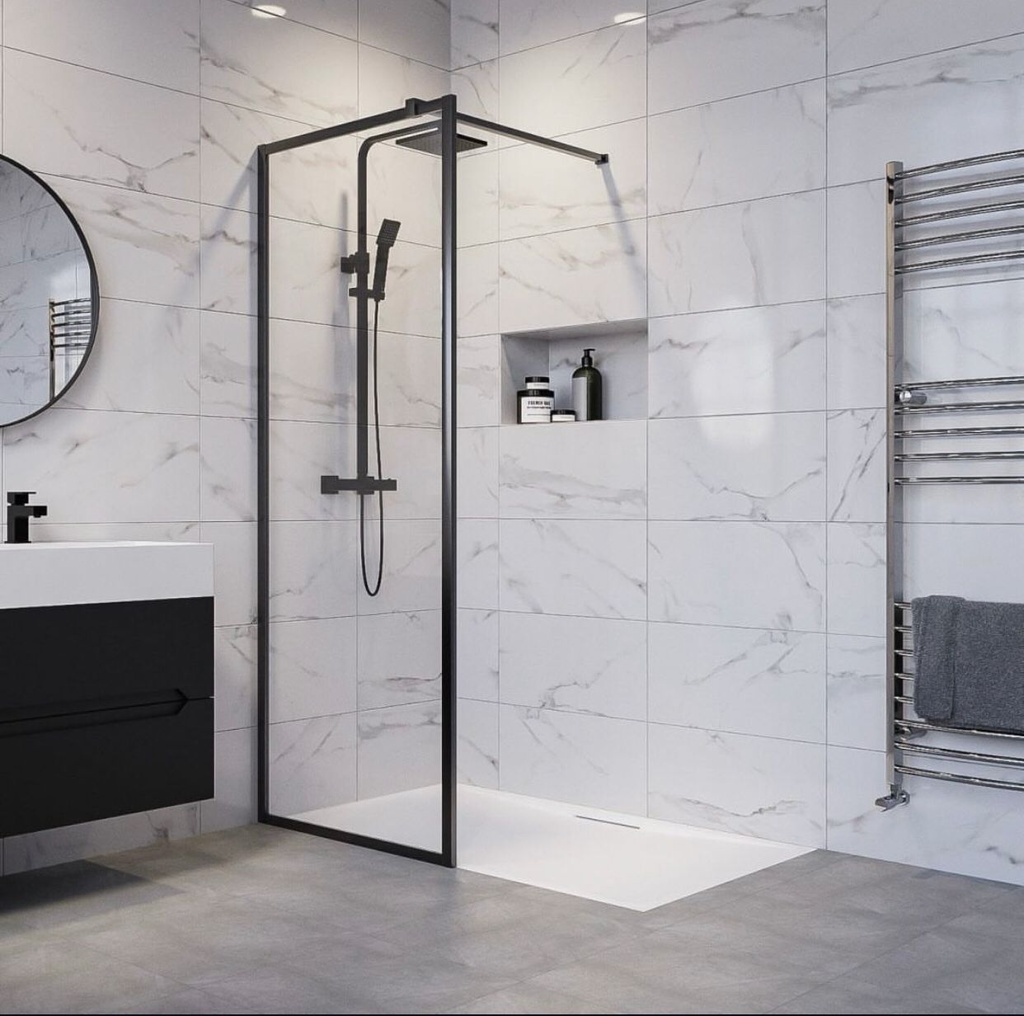 PAROI DE DOUCHE noir GOYAVE-80