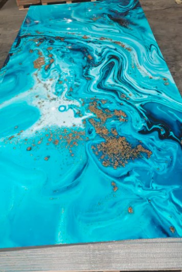 PLAQUE PVC MURALE TURQ/OR - 122*280 CM