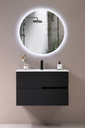 MEUBLE SALLE DE BAIN NOIR AVEC MIROIR LED MALUJA