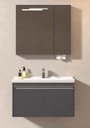 MEUBLE SALLE DE BAIN SIMPLE VASQUE AVEC MIROIR LED - CHANAZ-GRIS-80