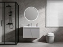 MEUBLE SALLE DE BAIN SIMPLE VASQUE AVEC MIROIR LED - GRIS - ZIDANE