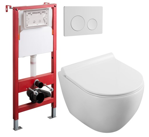 [TR2196 + H501A-UP003 B] WC SUSPENDU AVEC SUPPORT blanc MALI