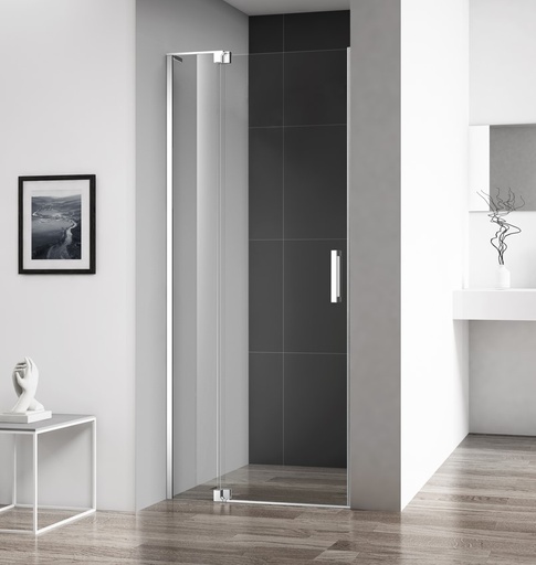 [OBT-6001-900x1950-chrome] PORTE DE DOUCHE pivotante chromé LOUIS-90