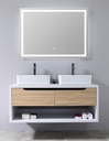 MEUBLE SALLE DE BAIN DOUBLE VASQUE AVEC MIROIR LED - ARUFU