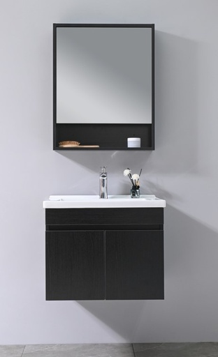 [F5026] MEUBLE SALLE DE BAIN SIMPLE VASQUE AVEC MIROIR RANGEMENT - DIARRA