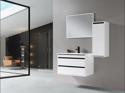 [SPV-2009AWALL] MEUBLE SALLE DE BAIN SIMPLE VASQUE AVEC MIROIR - GINOLA1