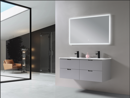 [SPV2032-GRIS] MEUBLE SALLE DE BAIN DOUBLE VASQUE AVEC MIROIR LED 120x70 - MARKE GRIS