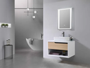 MEUBLE SALLE DE BAIN SIMPLE VASQUE AVEC MIROIR LED - ARUFU-80