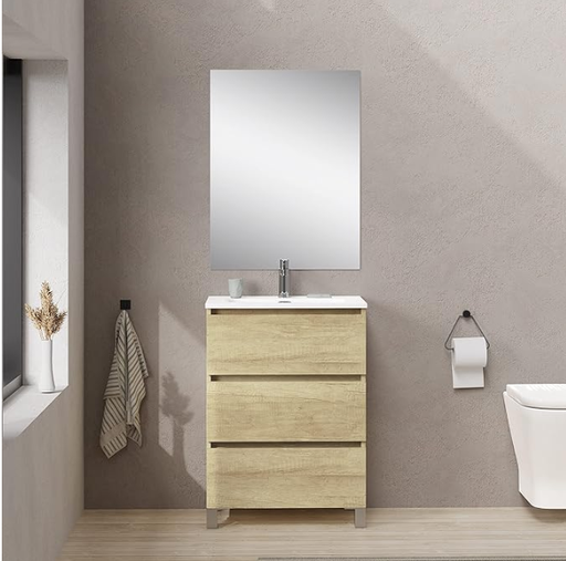 [EVB00062] MEUBLE SALLE DE BAIN + VASQUE + MIROIR + PIEDS - BORDEUS-60CM - CAMBRIAN
