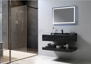 MEUBLE SALLE DE BAIN SIMPLE VASQUE AVEC MIROIR LED - FLAMME-120 - NOIR