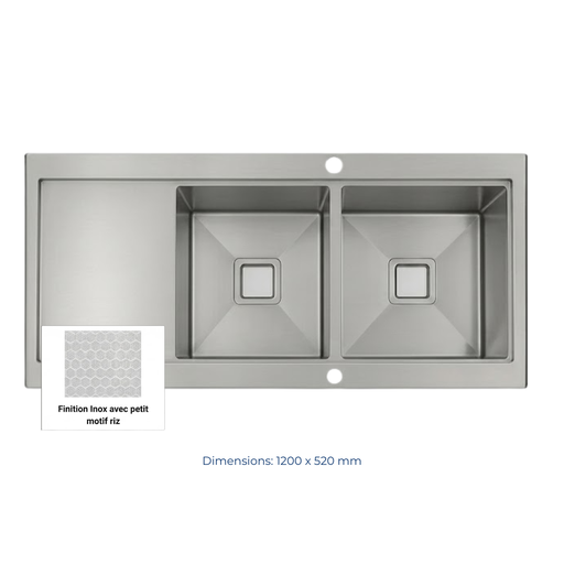 [HM12052DB] EVIER INOX 1200*520 - AYA